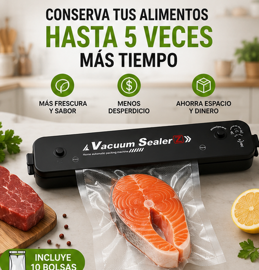 Máquina Selladora al Vacío + 10 Bolsas