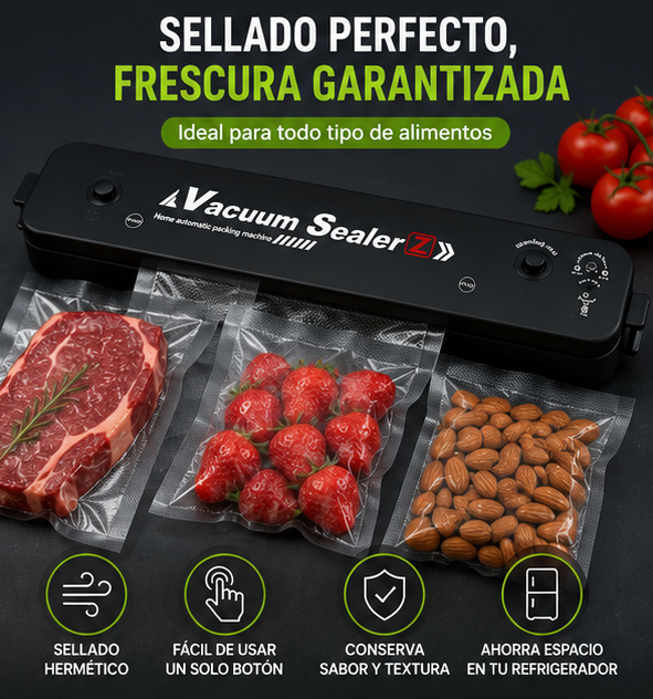 Máquina Selladora al Vacío + 10 Bolsas